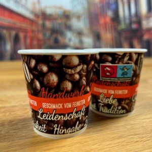 Espressobecher to go mit Motiv